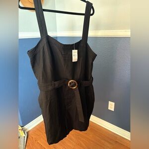 LOFT Black Belted Romper